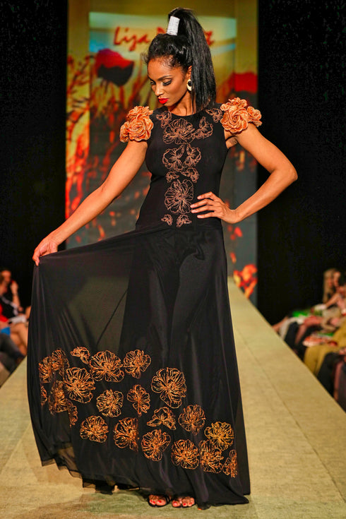 Rochie tull brodat G5353